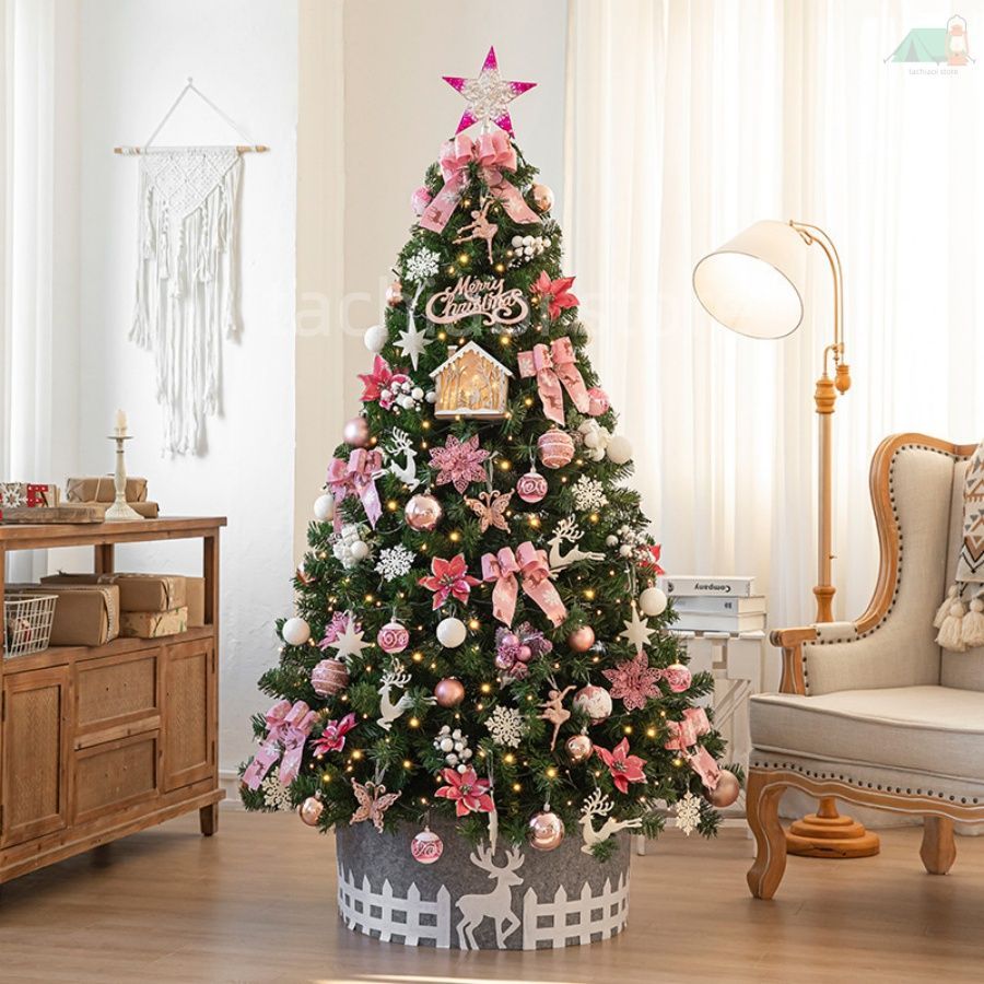 送料無料】大型クリスマスツリー 180cm オンライン ピンク白 ツリー