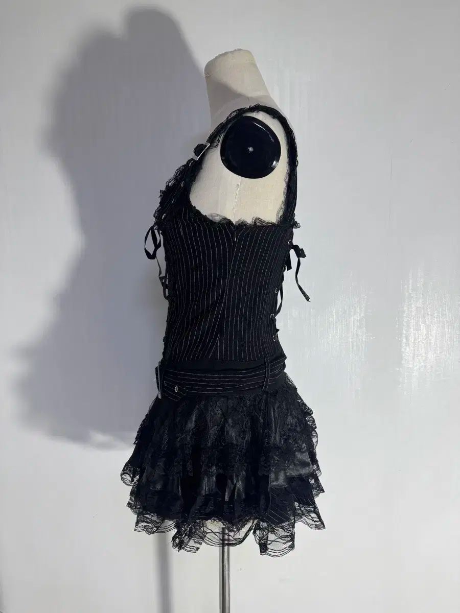 ACDC RAG ピンストライプ ドレス ゴシック ロリータ レース