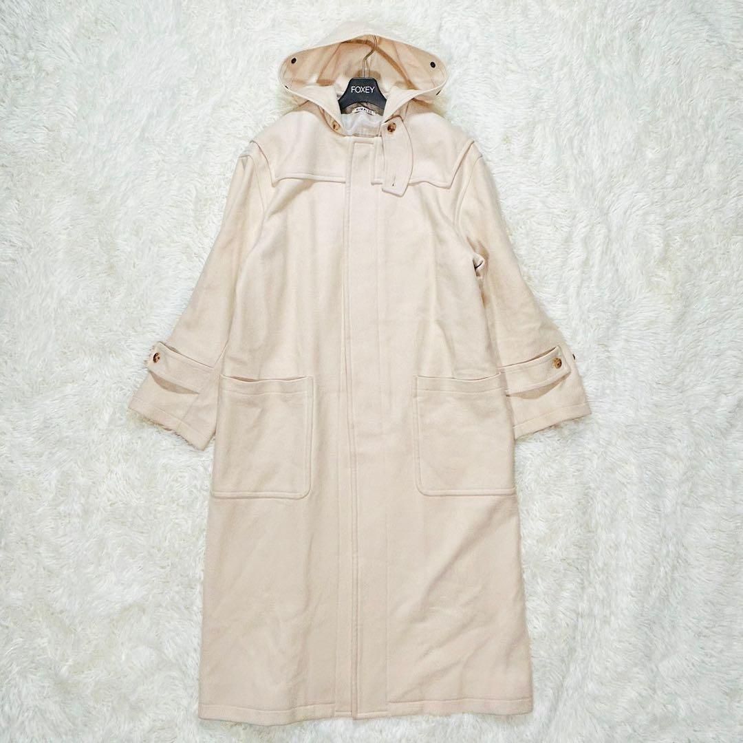AURALEE オーラリー ダッフルコート ウール シルク ライトベージュ フード フーデット ロング コート オーバーサイズ ライトベージュ 1 Mサイズ