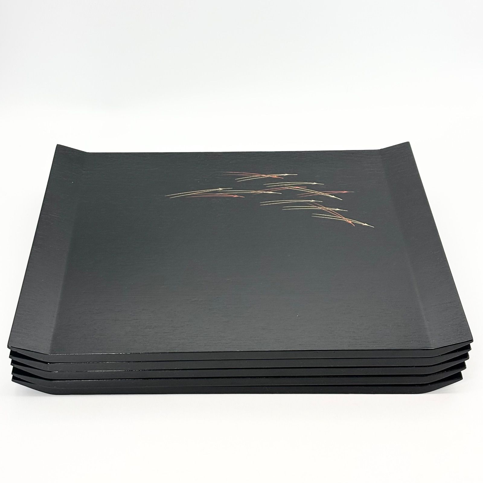 平安象彦】松葉蒔絵 吹上膳揃 （5客）/ 老舗京漆器 象彦 伝統工芸品