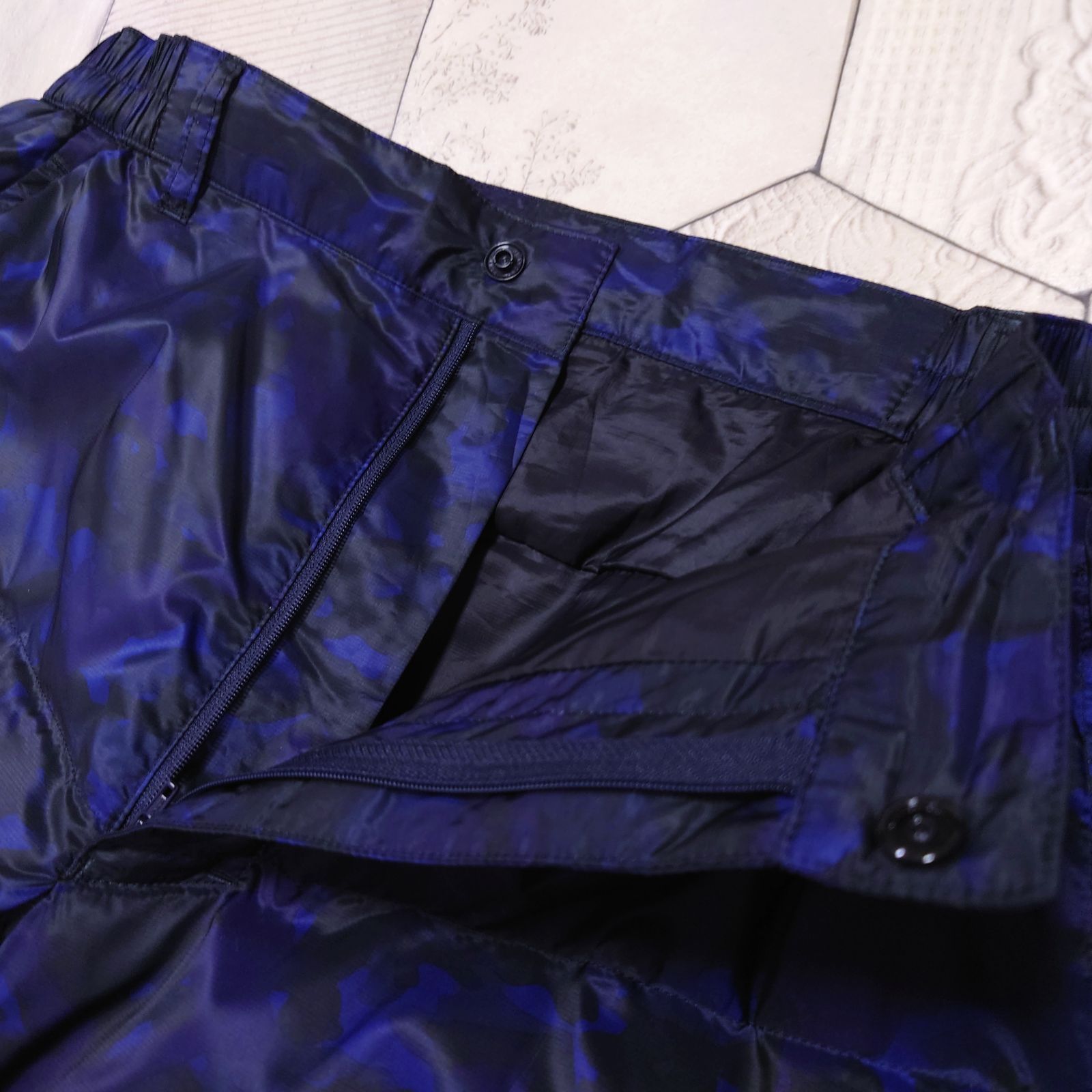  Mizuno Pro カモ柄 ダウンパンツ ネイビー ブラック 立体ロゴ 金ロゴ その他 ウェア