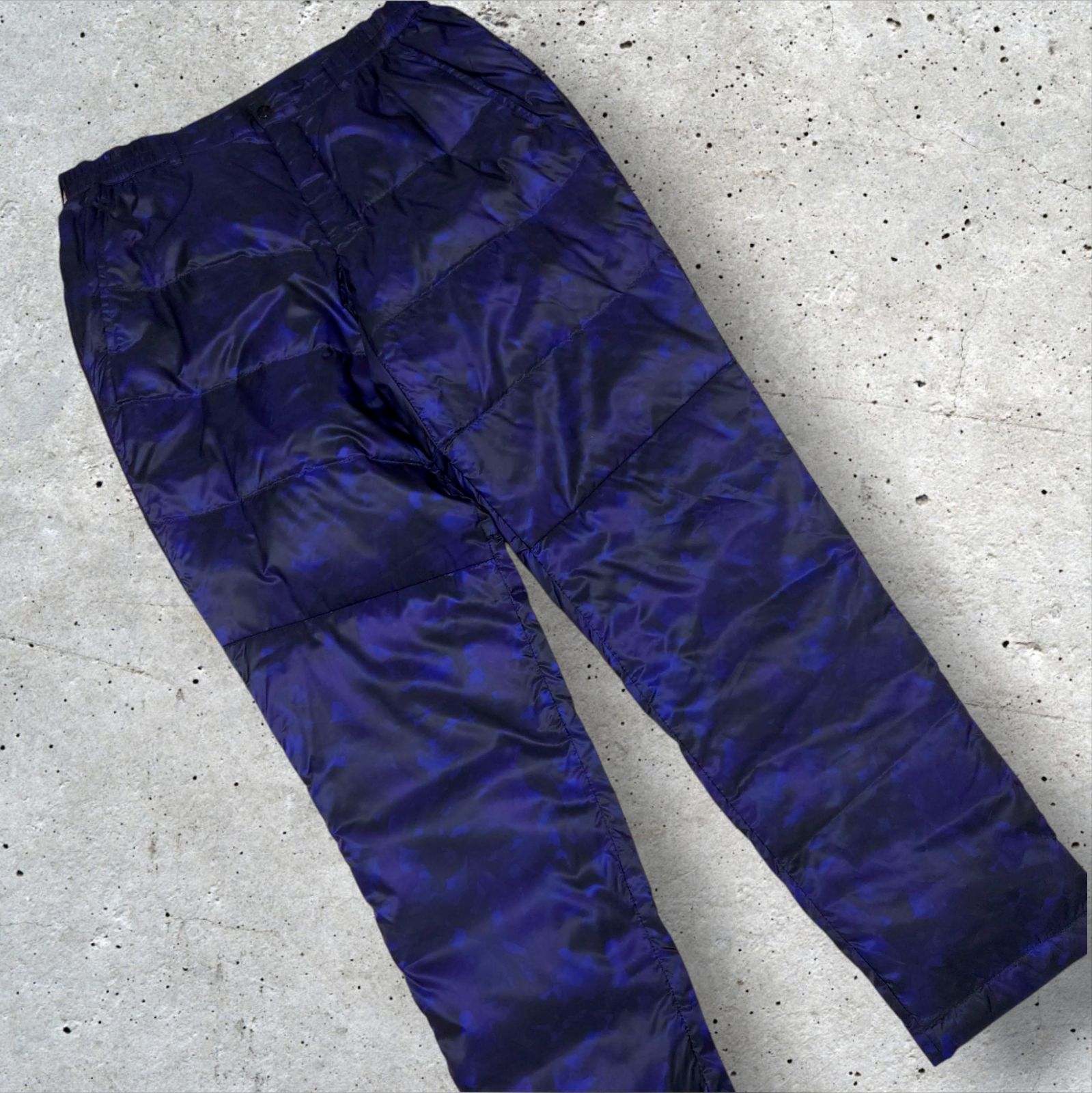 Mizuno Pro カモ柄 ダウンパンツ ネイビー ブラック 立体ロゴ 金ロゴ