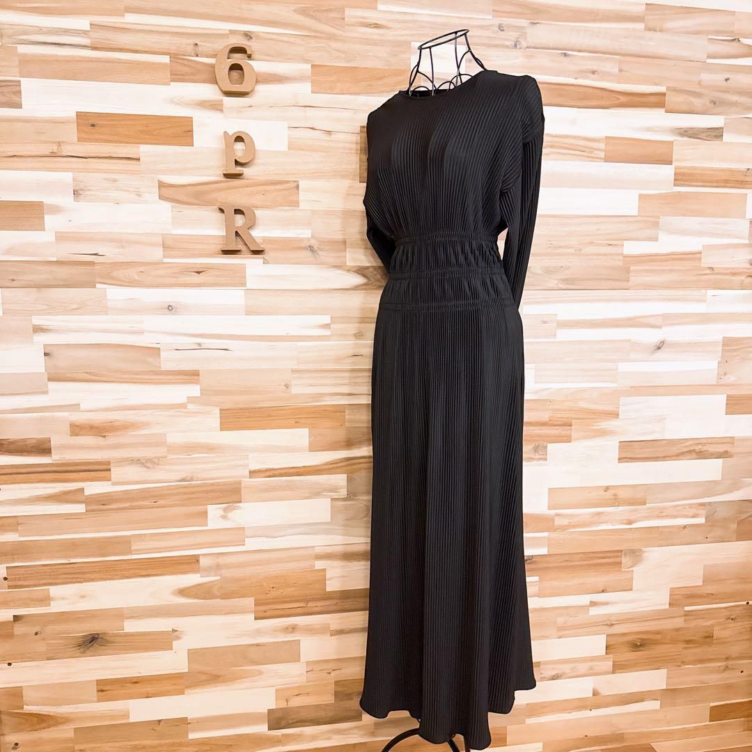 ザラ シャーリング プリーツ ロング ドレス ワンピース XS 黒ブラック MERCADOAVALIA_COM_BR