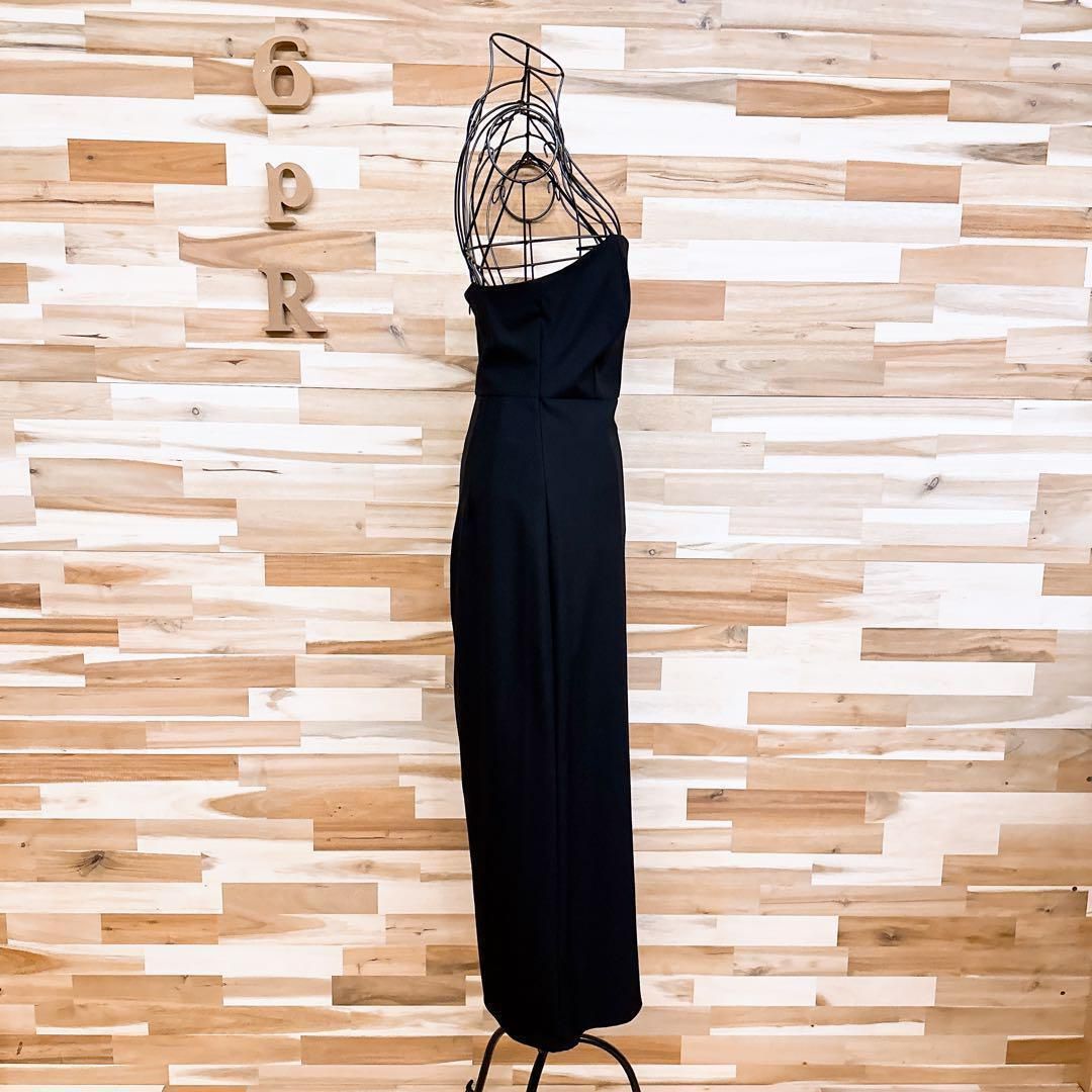  ザラ ロング キャミ ドレス ワンピース スリット シンプル 無地 S 黒 キャミワンピース ロングワンピース