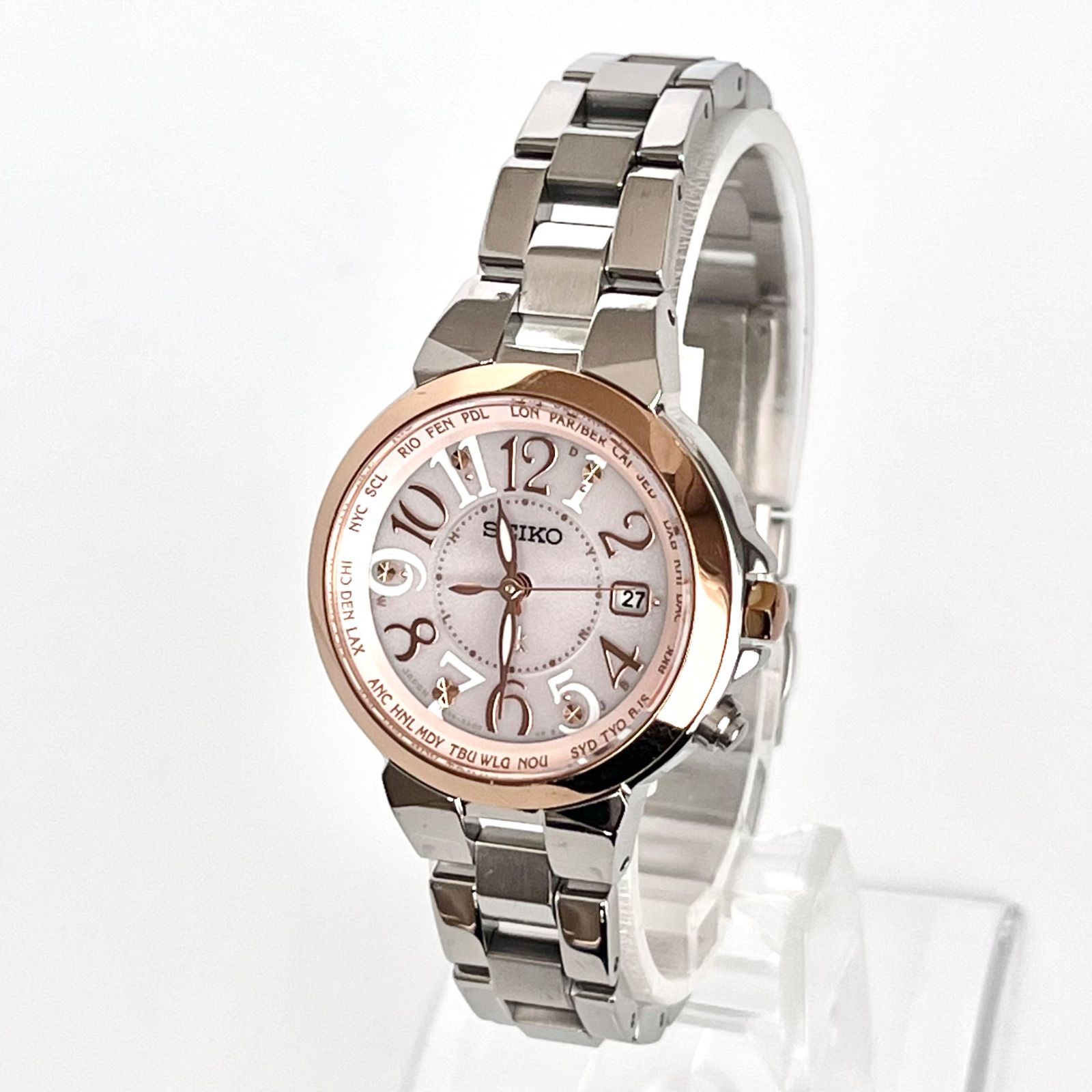 セイコー ルキア レディース 腕時計 稼働 電波ソーラー 磨き済み SEIKO LUKIA ゴールド