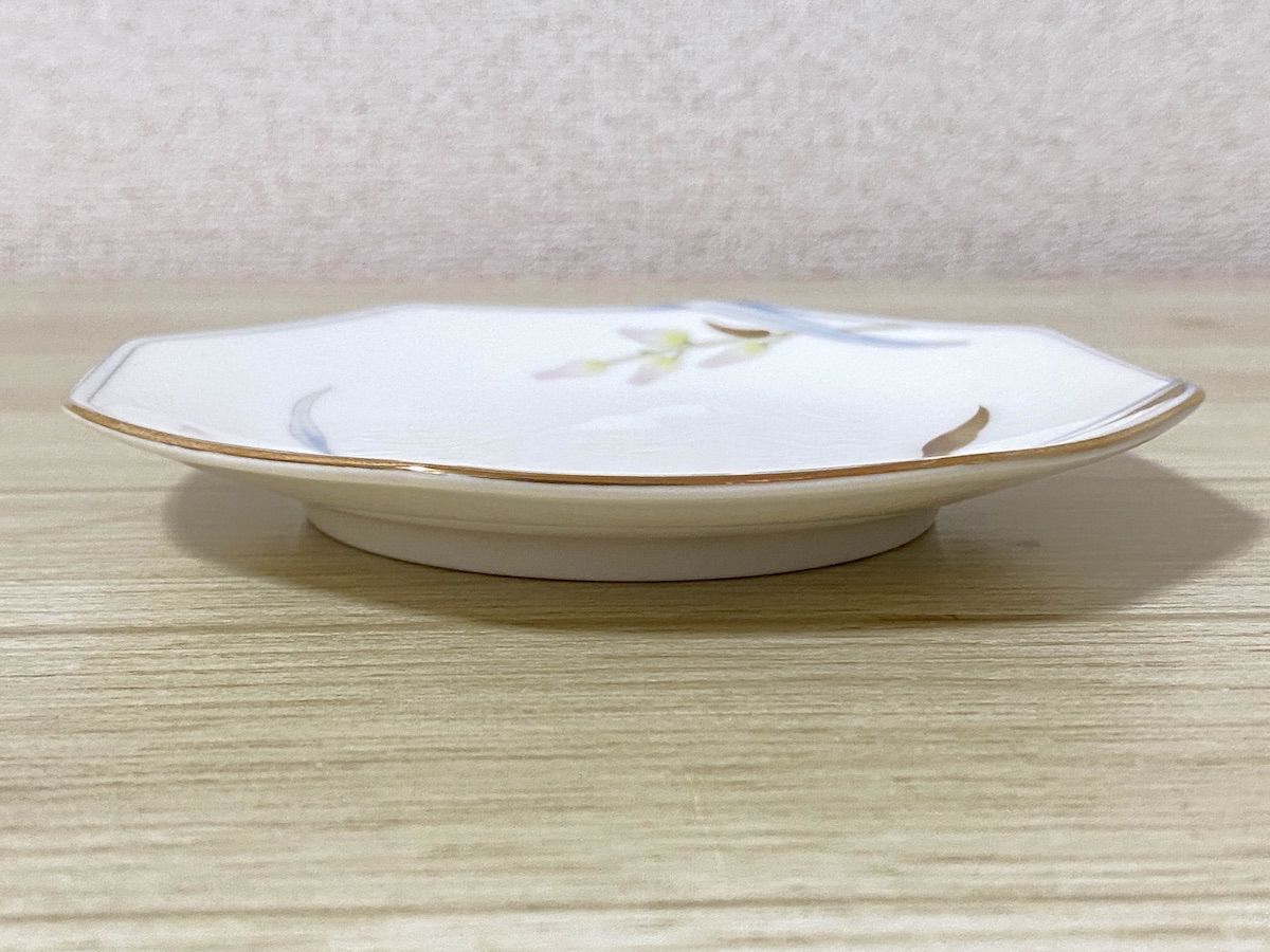 TK211】保谷謹製 蘭 湯呑 & ソーサー 5客セット 湯呑 直径8.5cm 和食器