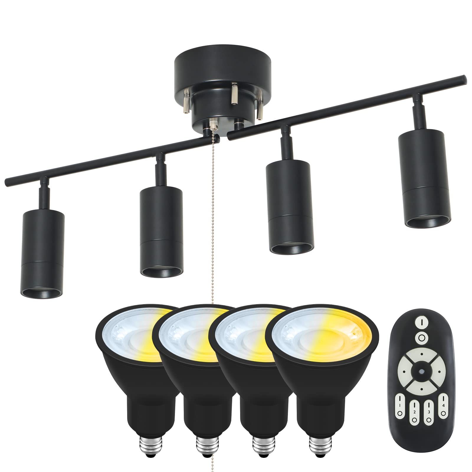 共同照明 シーリングライト 4灯 シーリングスポットライト 調光 調色 E 11 LED電球50 W形付き リモコン操作 GT-DJ B- 天井照明 おしゃれ 間接照明 6畳 8畳 角度調節可 点灯切替 ダイニング リビング カフェ 店舗 モダン
