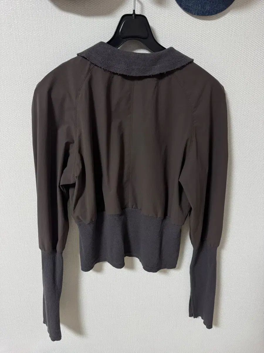  ミスチーフ ワッフル ジップアップ シャツ ブラウン M 長袖 シャツ ブラウス