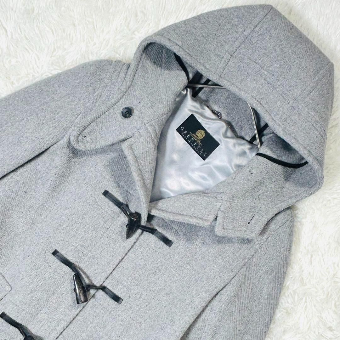 Grenfell グレンフェル ヘリンボーン ダッフルコート グレー 36