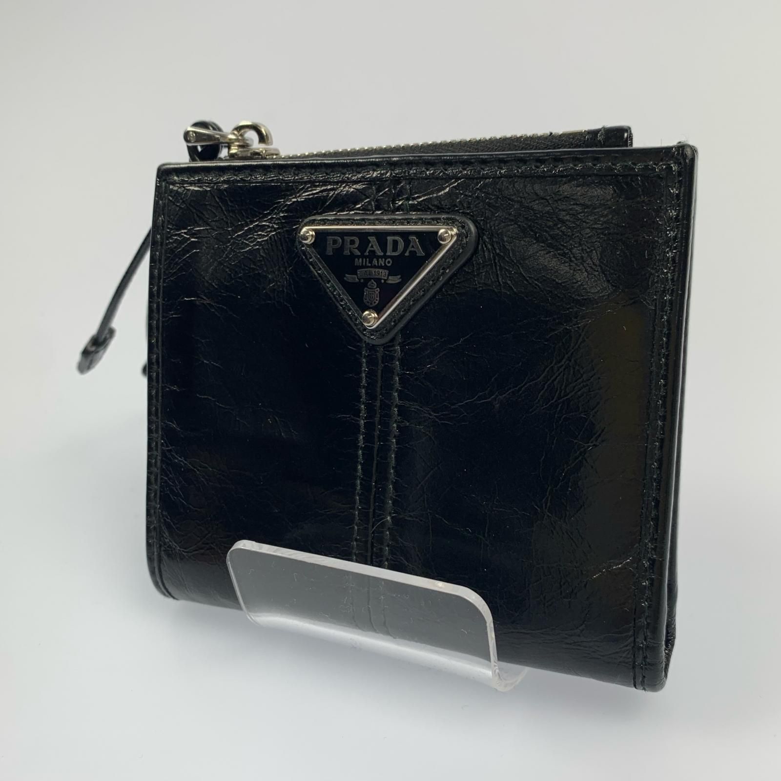 姫路東店 PRADA プラダ 二つ折り財布 SOFT LUX 2ML049 2025S S ブラック 125