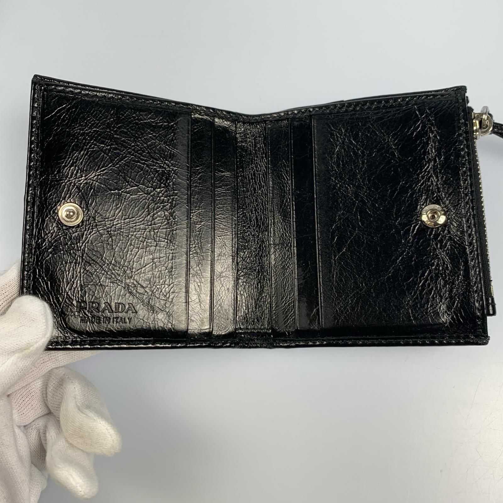  PRADA プラダ 二つ折り財布 SOFT LUX 2 ML 049 2025 S ブラック 125 その他 小物