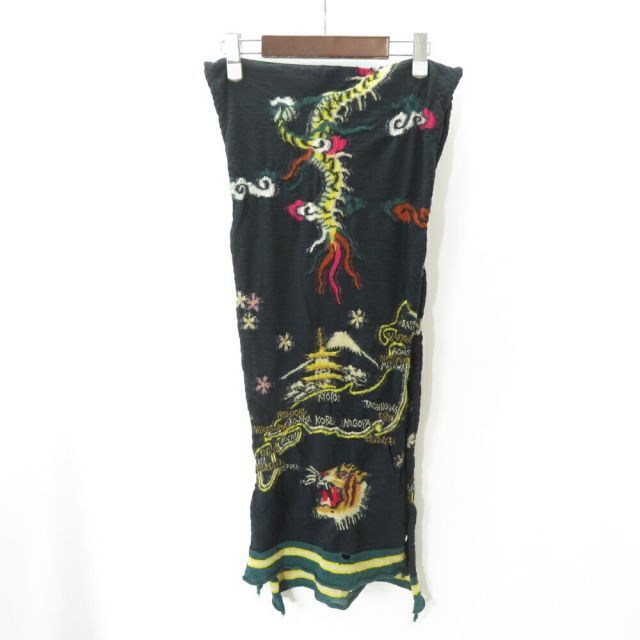 KAPITAL 21 aw 縮絨ウール スーベニア HAPPY マフラー BLACK キャピタル ブラック