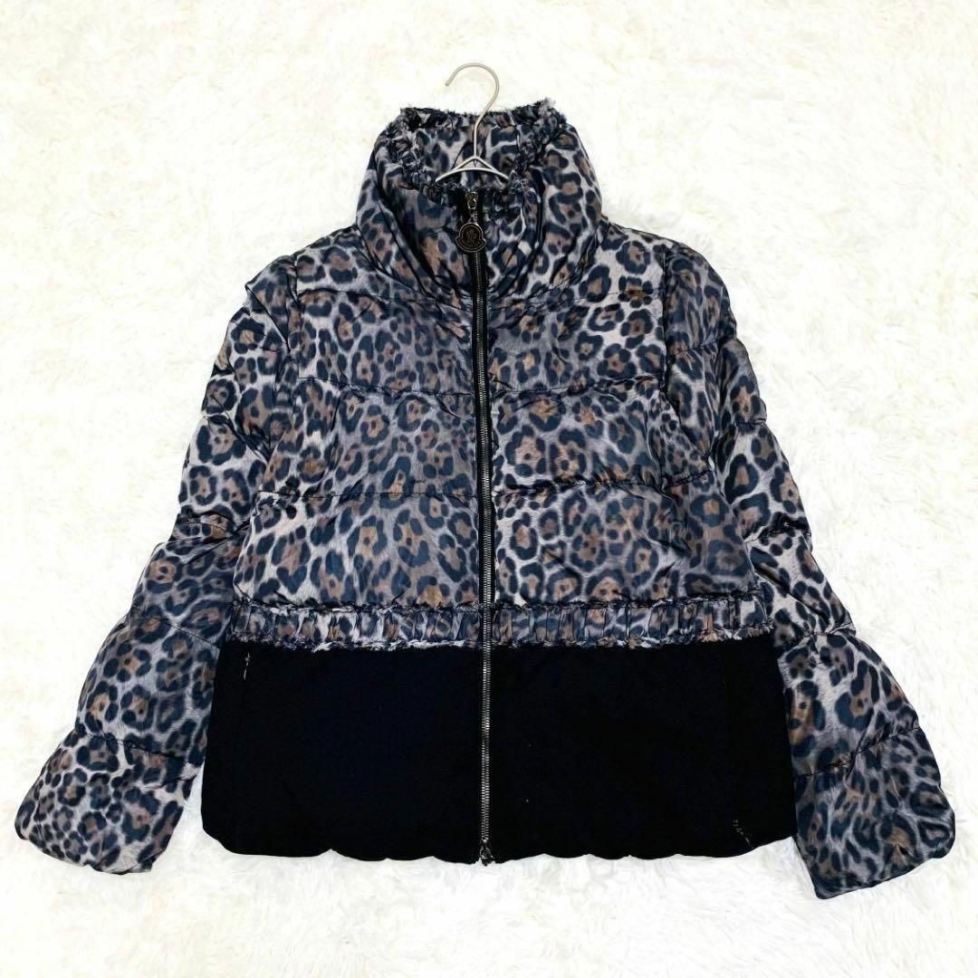 鑑定済・美品★モンクレール　ARGENTEE ダウンジャケット　レオパード　0 美品 MONCLER モンクレール ARGENTEE ダウンジャケット レオパード