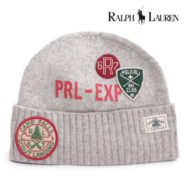 人気 ポロ ラルフローレン POLO RALPH LAUREN ビーニー ニット帽 グレー PC1523