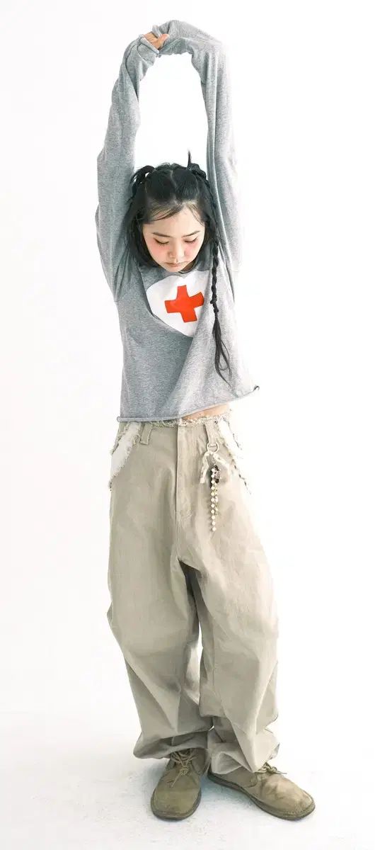 ショップ フェアリー カットオフ コットン マキシ パンツ サンド ベージュ M