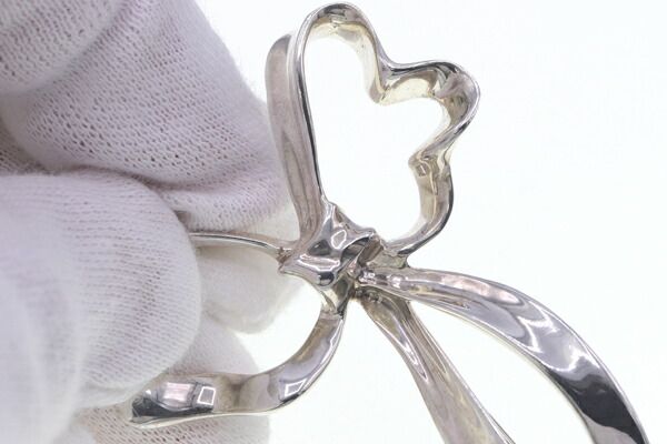 美品　ティファニー　リボン　モチーフ　ノット　ブローチ　シルバー　925 Tiffany& Co.＊ブローチ＊リボンモチーフ＊シルバー＊ 希少