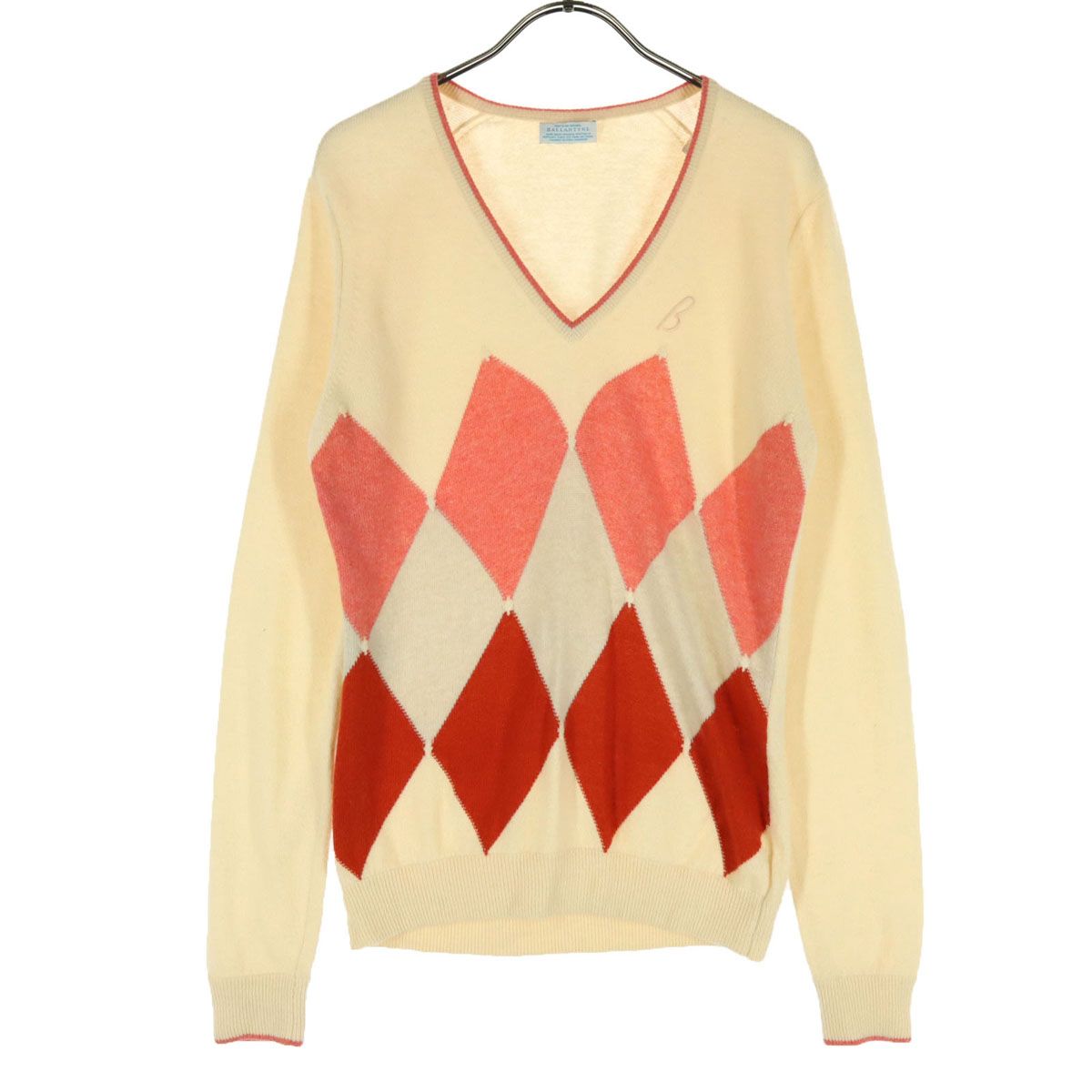 BALLANTYNE ダイヤモンドパターン カシミヤニットセーター BALLANTYNE ダイヤモンドパターン カシミヤニットセーター Vintage