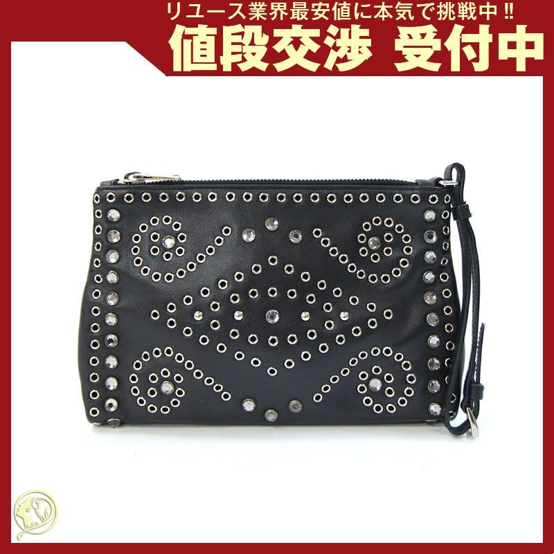 プラダ クラッチバッグ 1N1825 ブラック レッド