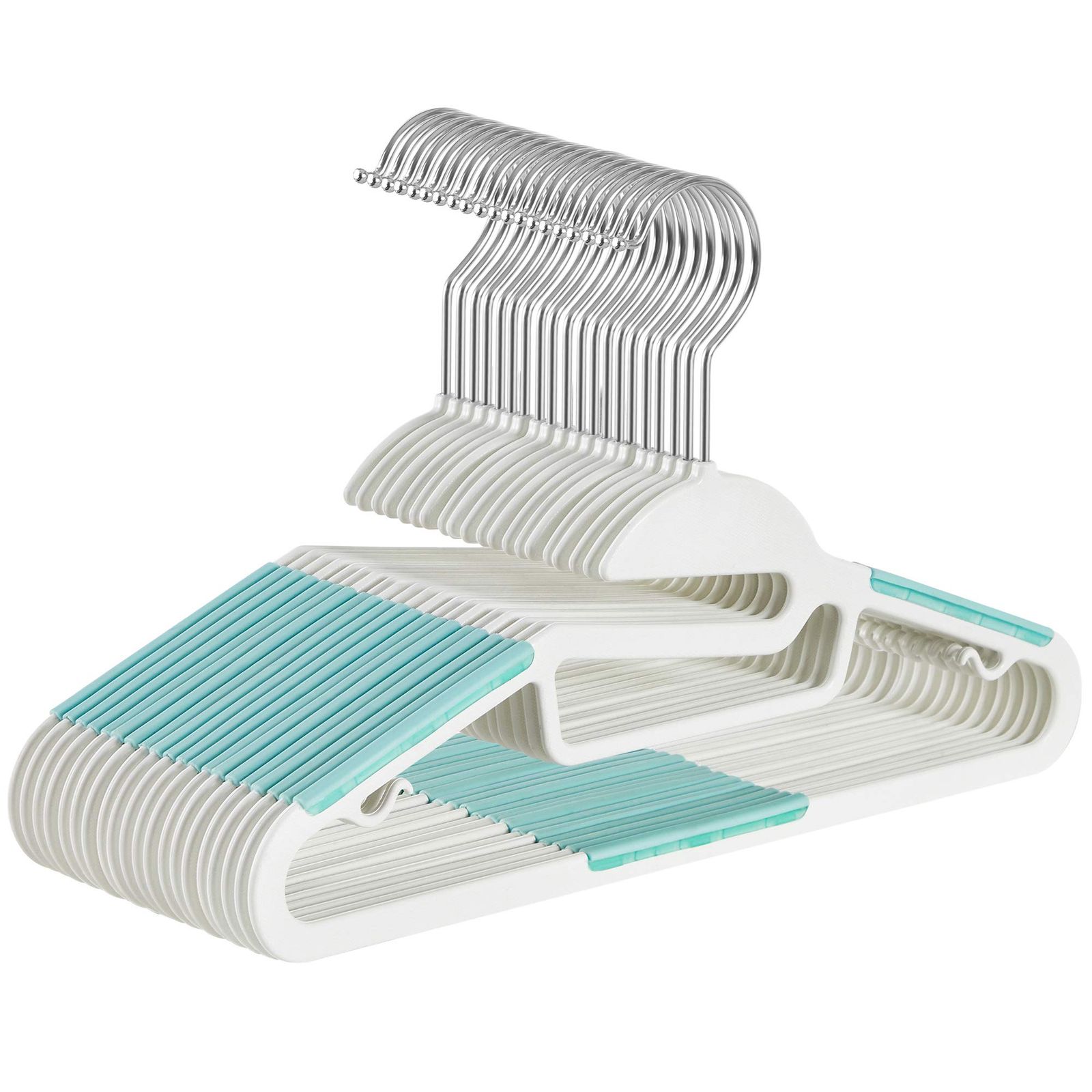 スリム 省スペース 襟を守る 多機能 20本セット 型崩れ防止 プラスチック ベビーハンガー 洗濯用 キッズハンガー ジュニアハンガー 可愛いグリーン すべらない こども用 CRP30Q ハンガー