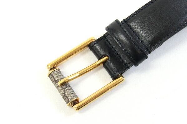 グッチ ベルト 731775 ブラック ゴールド金具