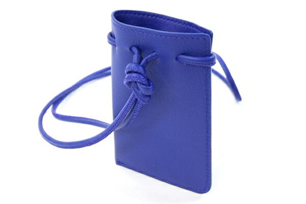 フェラガモ ネックポーチ ブルー レザー 小物入れ