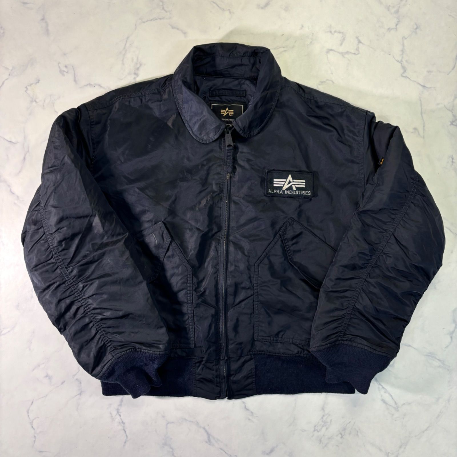 ALPHA INDUSTRIES B-15 Flight Jacket Navy Blue 90s ビンテージ