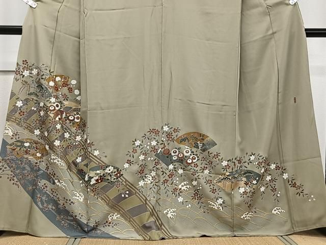 平和屋着物○豪華色留袖 群鶴梅松花文 暈し染め 金彩 正絹 逸品 AABC5027zg