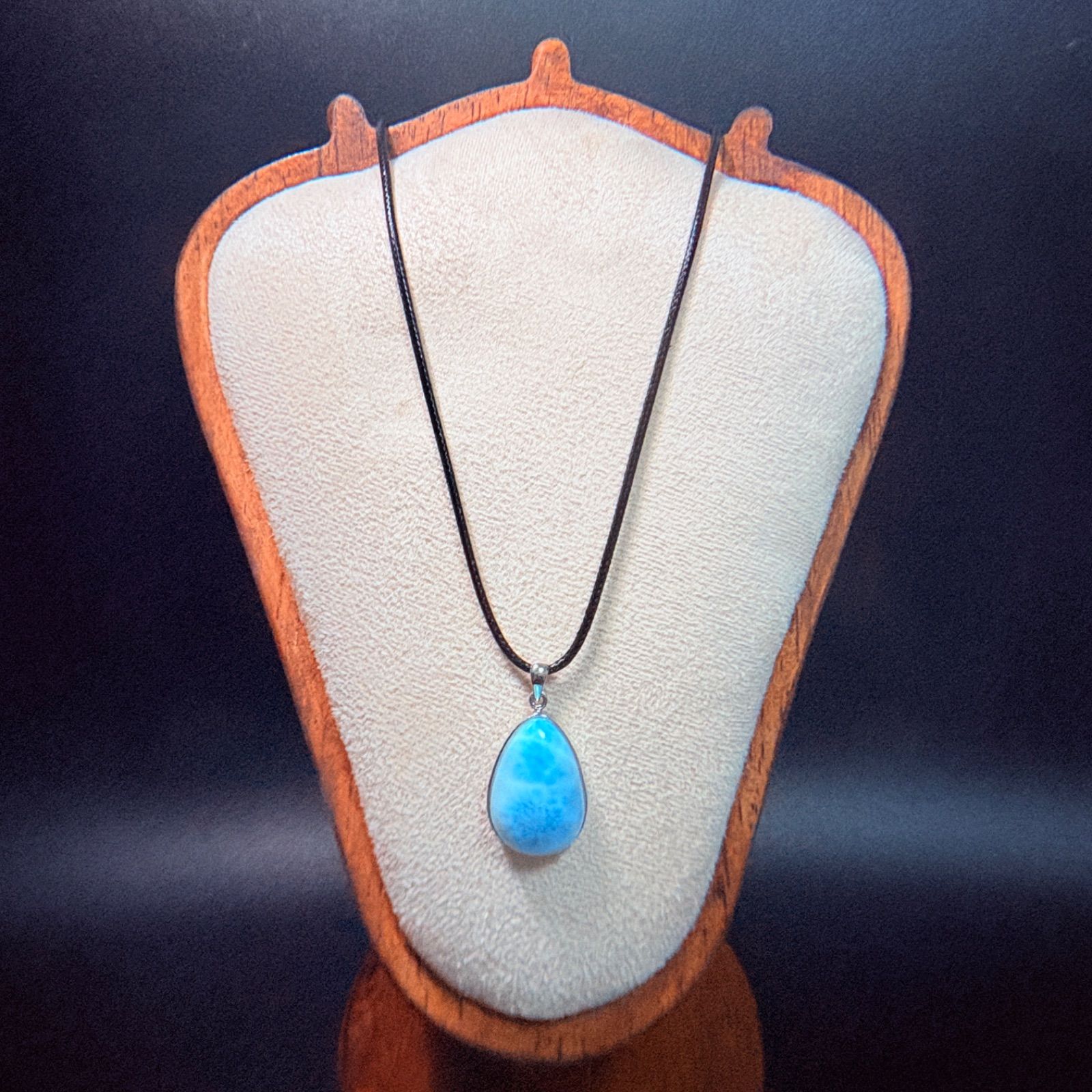 ラリマー ドロップ形 ネックレス 本物 高品質 ラリマー しずく型