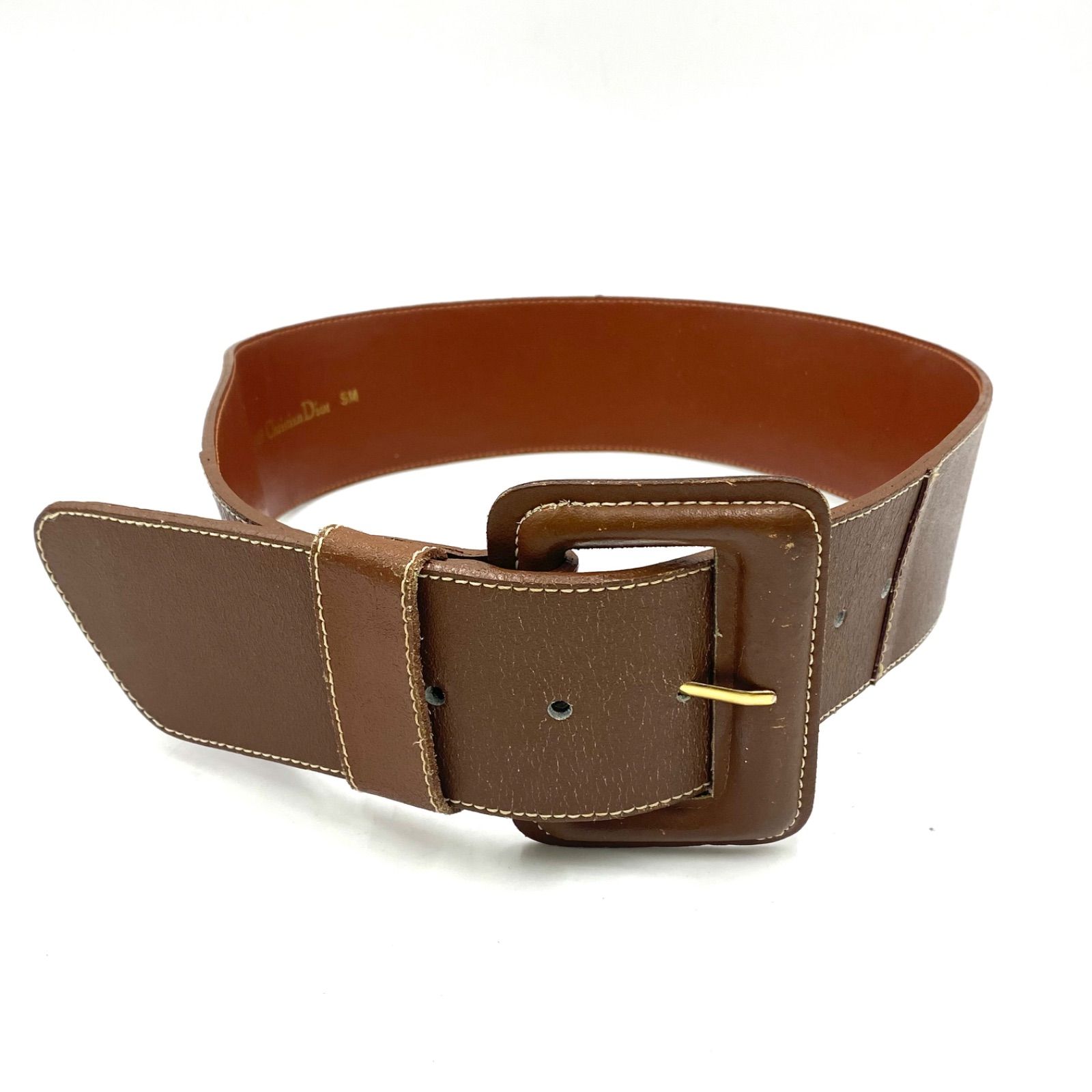 Christian Dior クリスチャン ディオール ベルト サッシュベルト ウエスト レザー ヴィンテージ ブラウン系