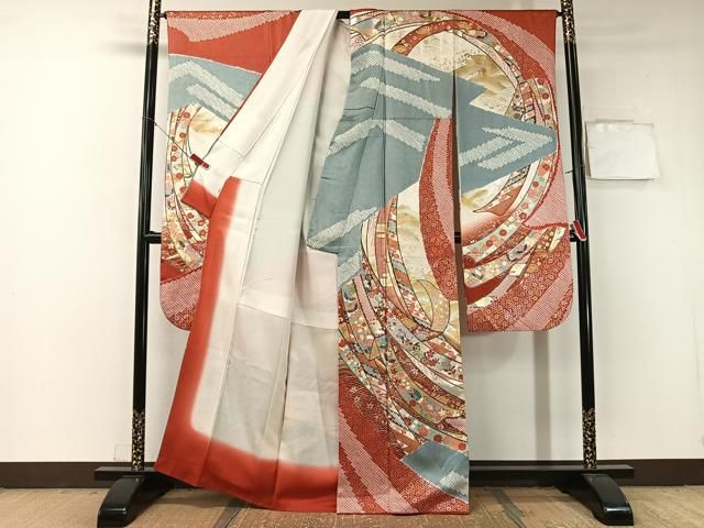 豪華　花鳥文　ぼかし　金銀彩　ラメ　逸品　フルセット　振袖　振り袖 豪華 花鳥文 ぼかし 金銀彩 ラメ 逸品 フルセット 振袖 振り袖 振袖