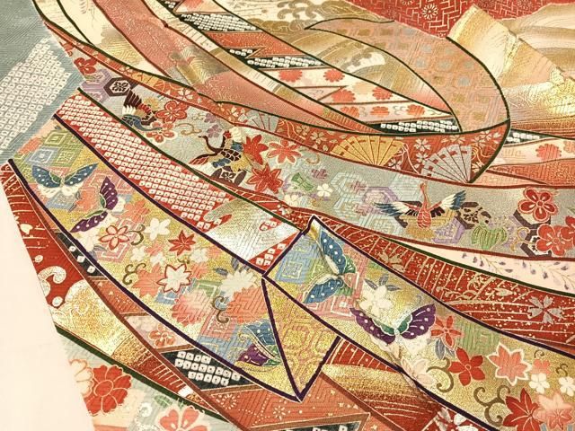 豪華　花鳥文　ぼかし　金銀彩　ラメ　逸品　フルセット　振袖　振り袖 豪華 花鳥文 ぼかし 金銀彩 ラメ 逸品 フルセット 振袖 振り袖 振袖