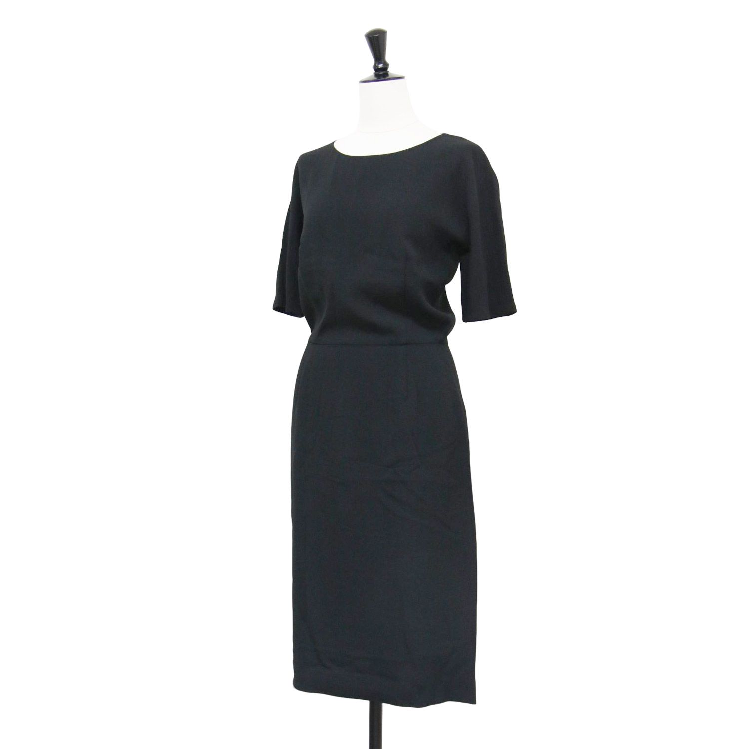 PRADA プラダ ワンピース ブラック 黒 サイズ:40(M) | 5分袖 クルー