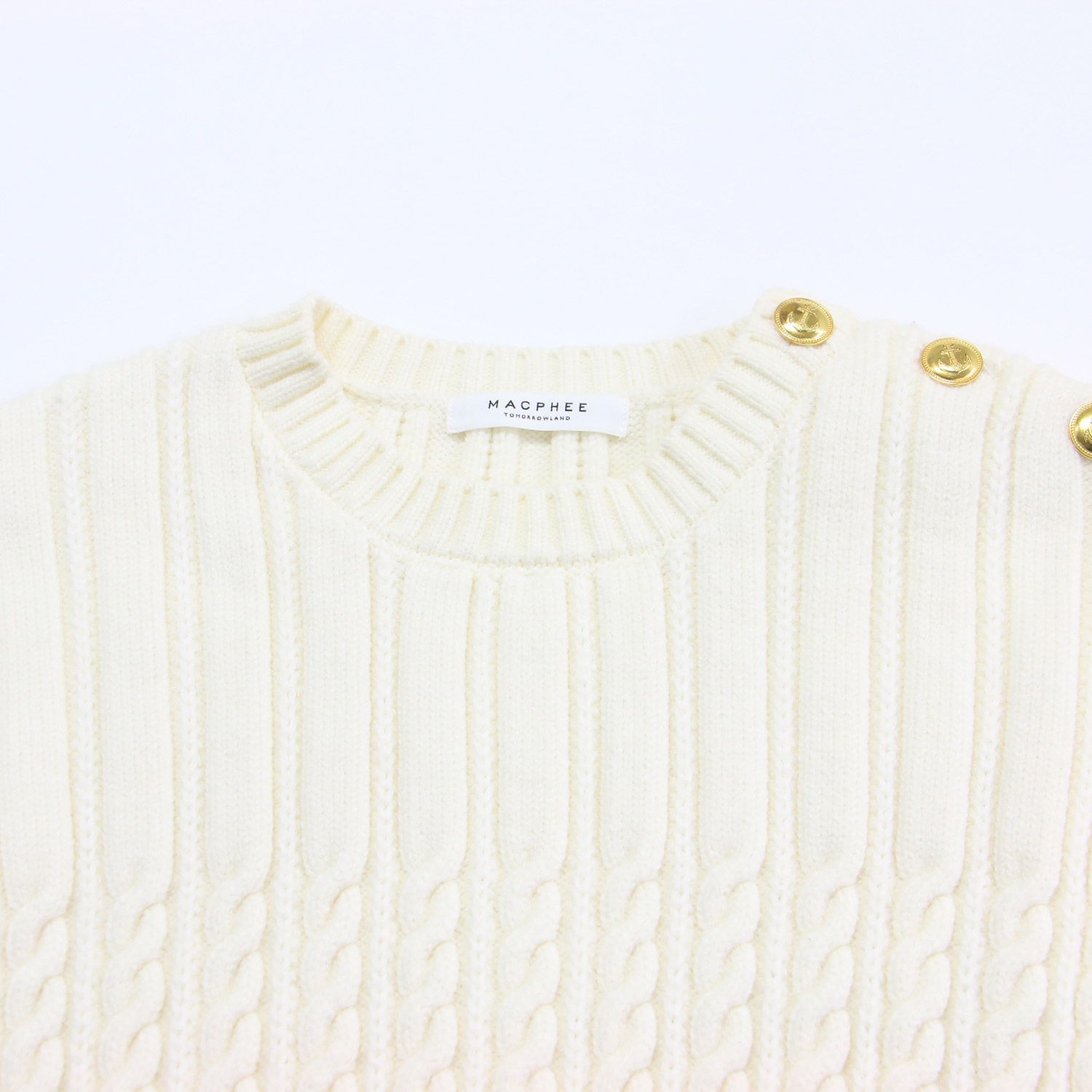 MACPHEE マカフィー ニット ホワイト サイズ:S(9号) | 24春夏