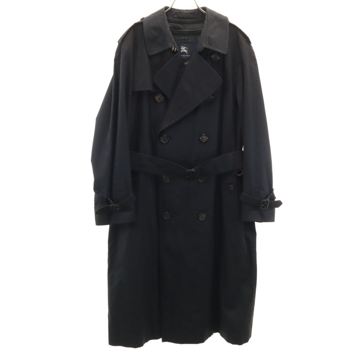 BURBERRY LONDON バーバリーロンドン トレンチコート 92-170-5 ブラック ベストライナー付き 三陽商会 メンズ 古着