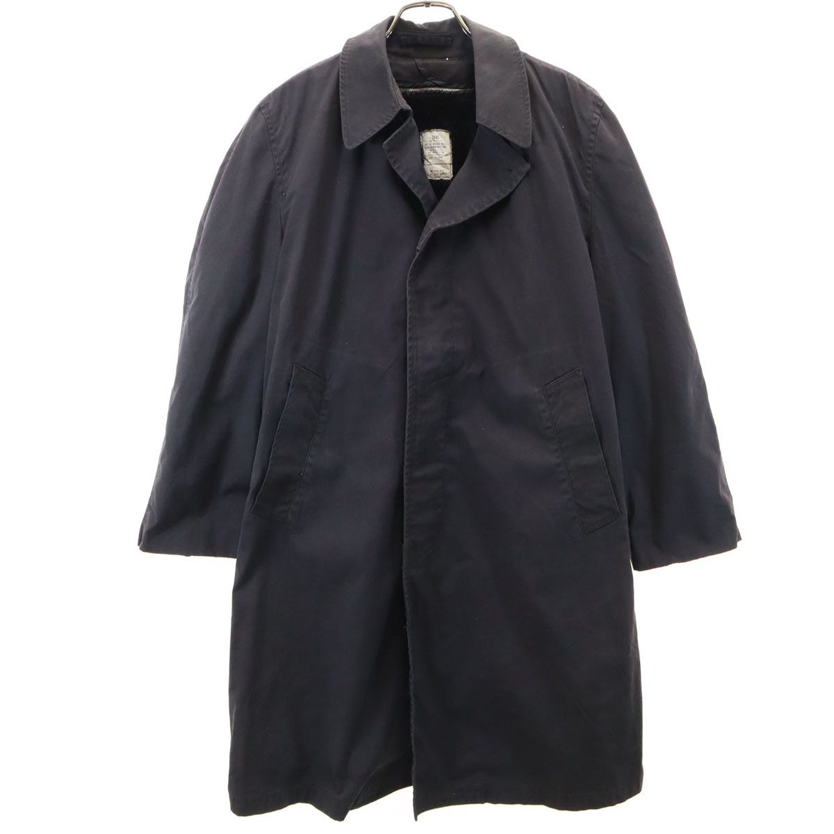 US NAVY アメリカ海軍 80s オールウェザーコート DLA ヴィンテージ ステンカラー ロングコート 36 ブラック系 ライナー メンズ US NAVY アメリカ海軍 80s オールウェザーコート DLA ヴィンテージ