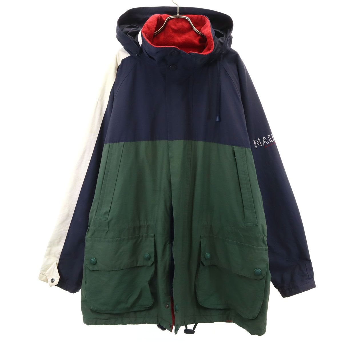 NAUTICA ノーティカ 90s オールド ジップ コート XL グリーン系 裏