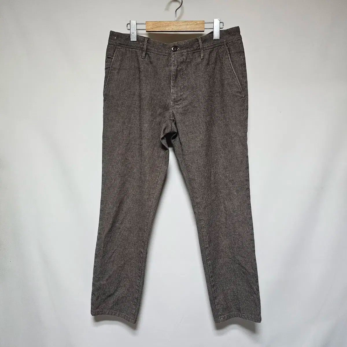スロウェア インコーテックス ハウンドトゥース コットン CHECK カジュアル スラックス 34サイズ