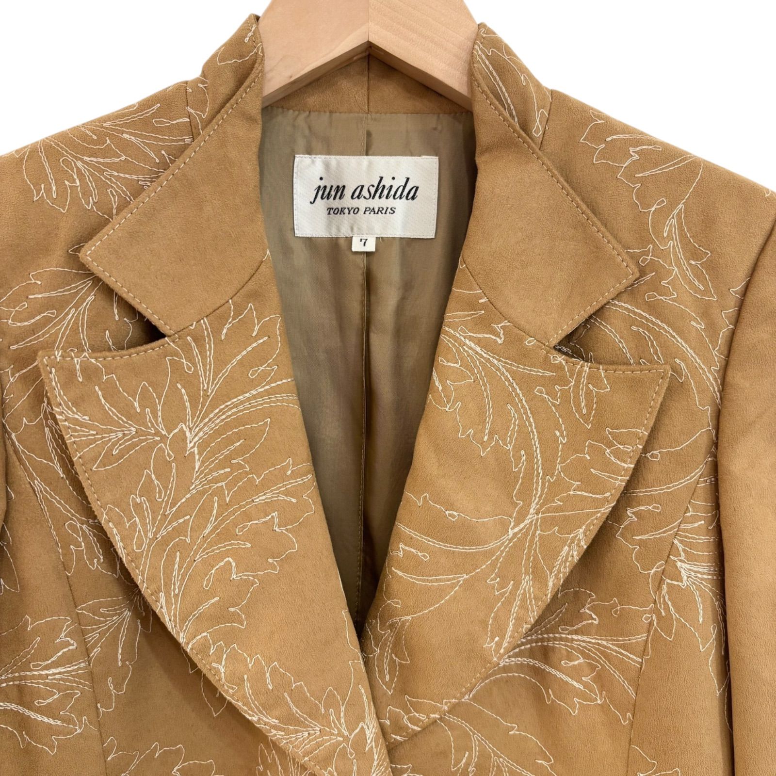 Z1611 jun ashida ジュンアシダ 刺繍 テーラードジャケット スウェード