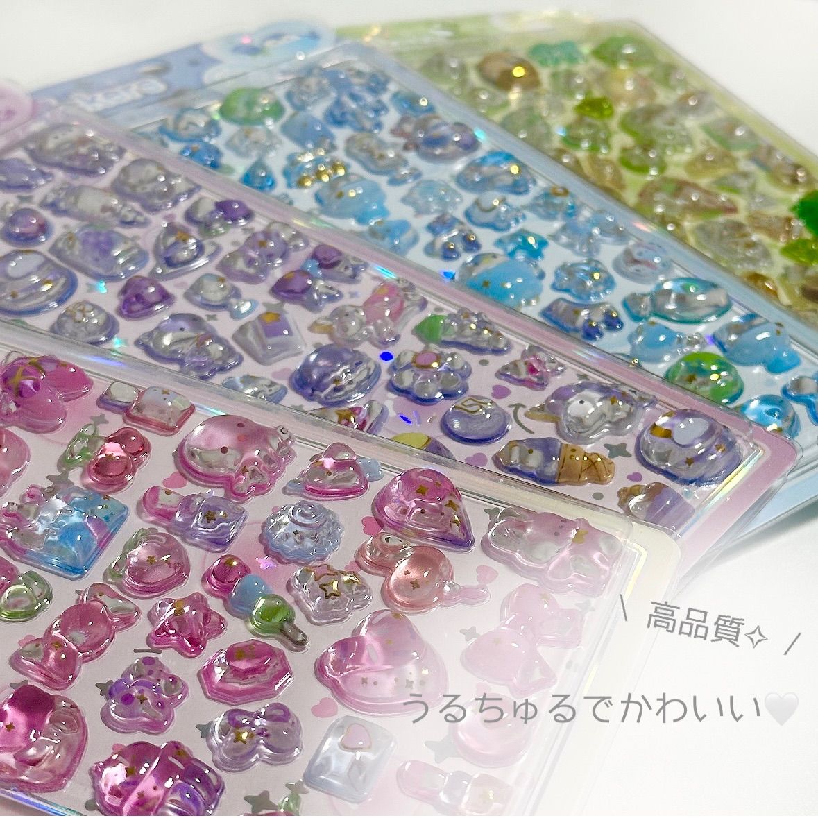 数量限定✧ 全4種❕ボンボンドロップシール フルーツ 動物 うるちゅる