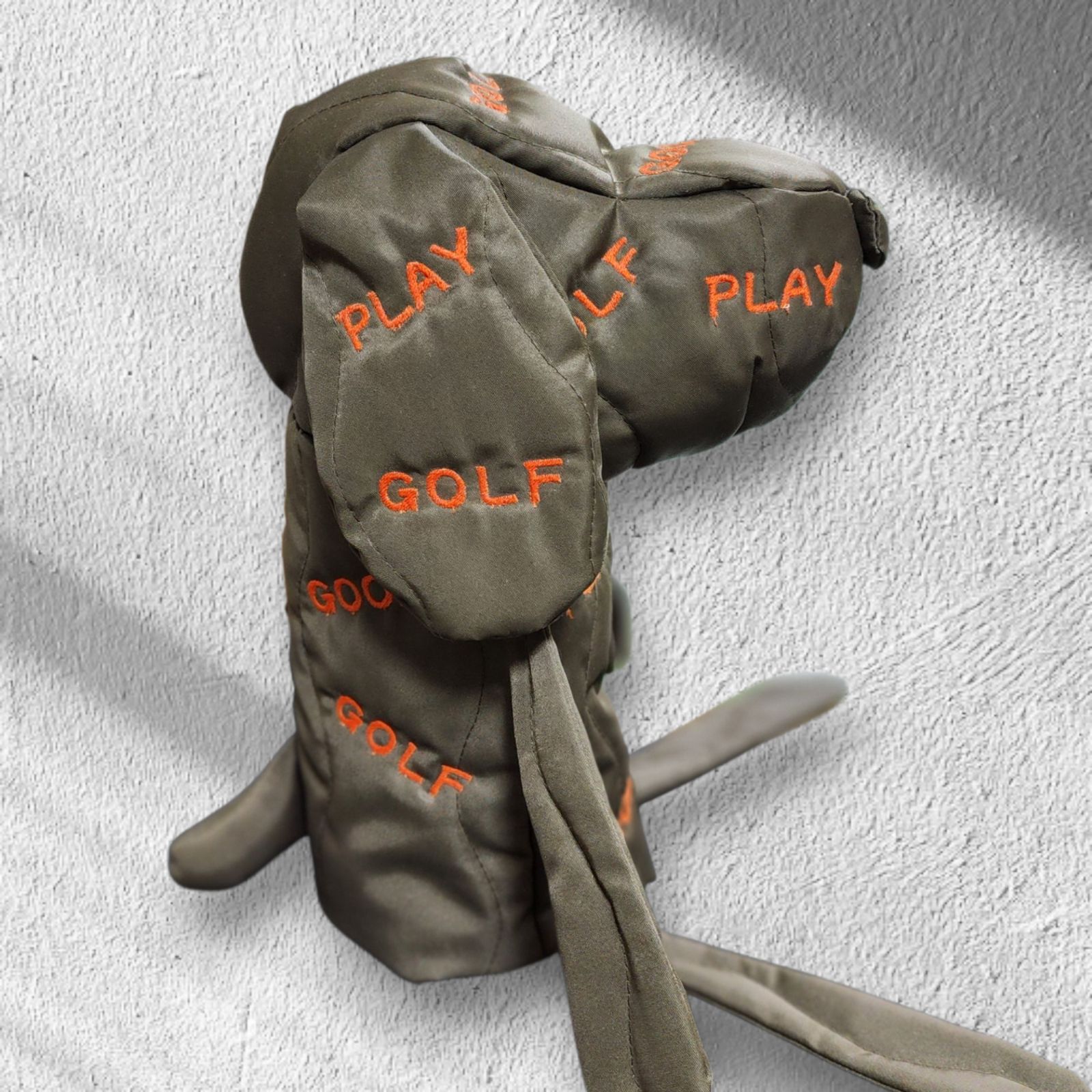 ゴルフヘッドカバー ドライバー用 ハンドメイド ナイロン素材 キルティング 刺繍