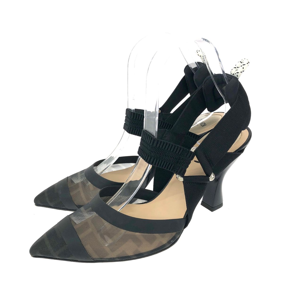 FENDI フェンディ サンダル 表記サイズ:37 メッシュ/ズッカ ブラック