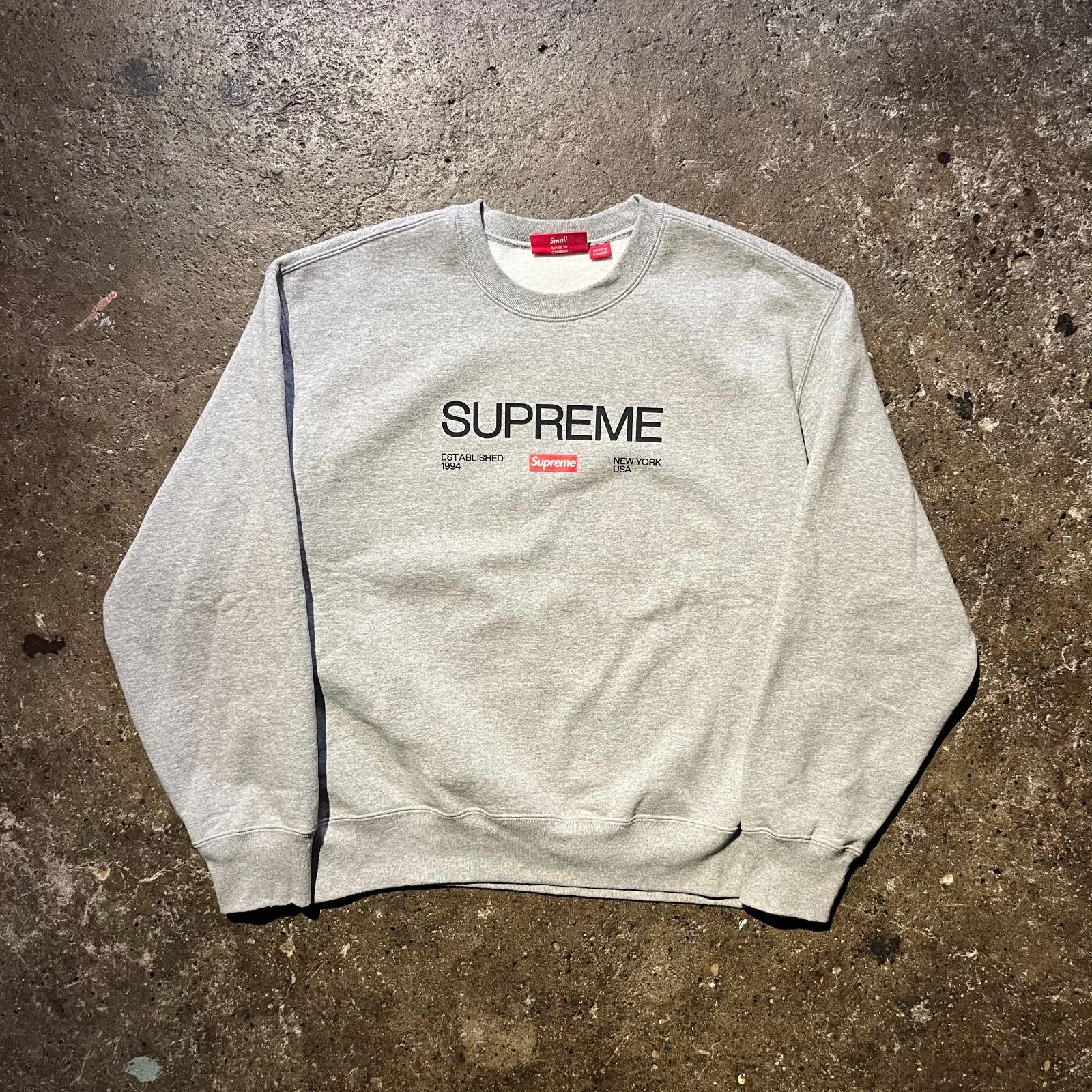 Supreme 24ss Established Crewneck S シュプリーム 2025ss エスタブリッシュドクルーネック スウェット グレー