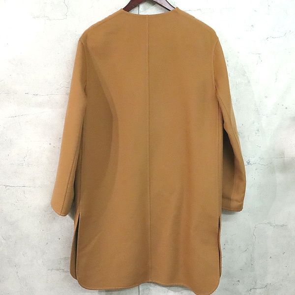 広尾店】美品 エルメス HERMES ノーカラーコート ダブルフェイス