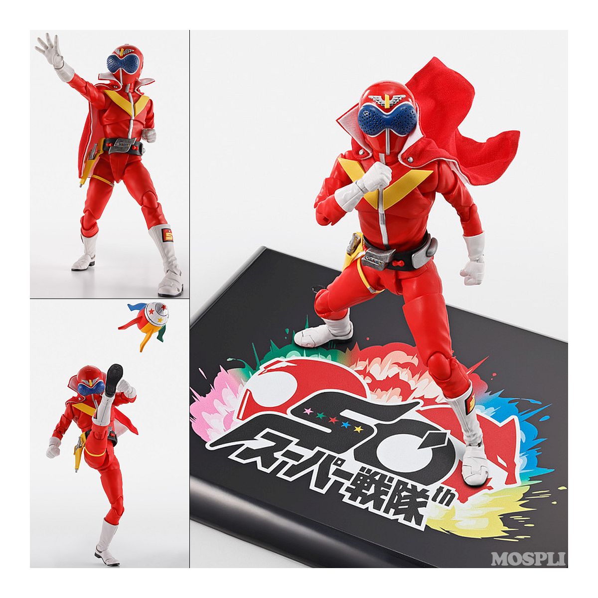 S.H.Figuarts フィギュアーツ 真骨彫製法 アカレンジャー スーパー戦隊 50th Anniversary Ver. 初回 台座付属 ノンスケール彩色済可動フィギュア 秘密戦隊ゴレンジャー BANDAI SPIRITS