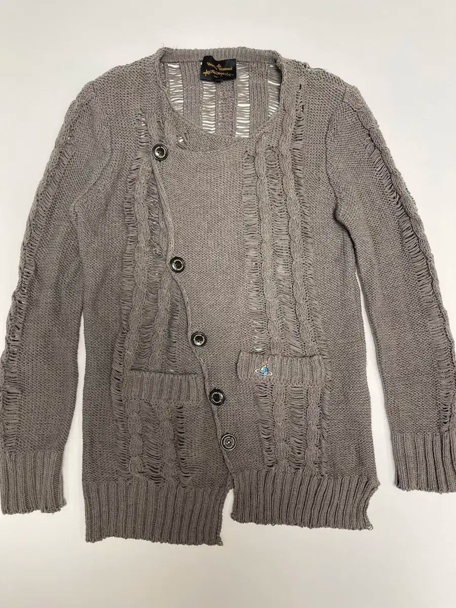 ヴィヴィアン ウエストウッド ディストレス オーバーサイズ アシンメトリー カーディガン