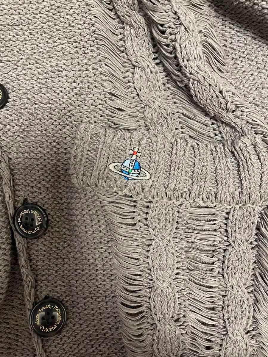 ヴィヴィアン ウエストウッド ディストレス オーバーサイズ アシンメトリー カーディガン