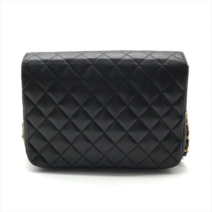 CHANEL シャネル ココマーク プッシュロック マトラッセ ラムスキン チェーン ショルダー バッグ ブラック ブランド 鞄 BAG a10595