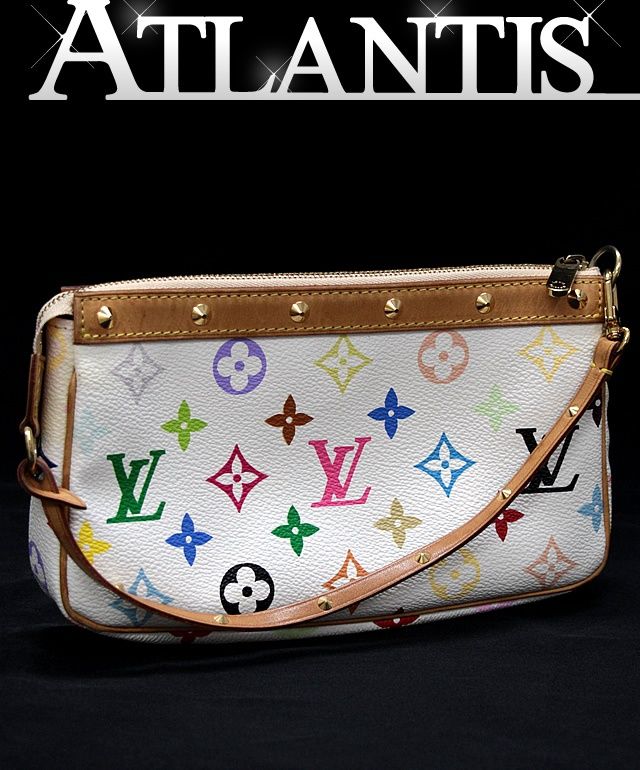 ルイヴィトン⭐︎アクセソワール⭐︎マルチカラーポーチ ルイヴィトンポシェット アクセソワール 14144 白 レディース