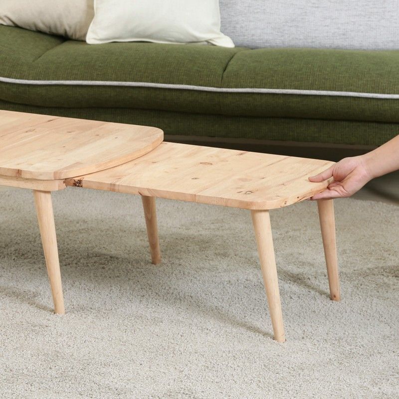 センターテーブル 幅70-120 伸長 伸縮式 割引 木製 天然木 シンプル