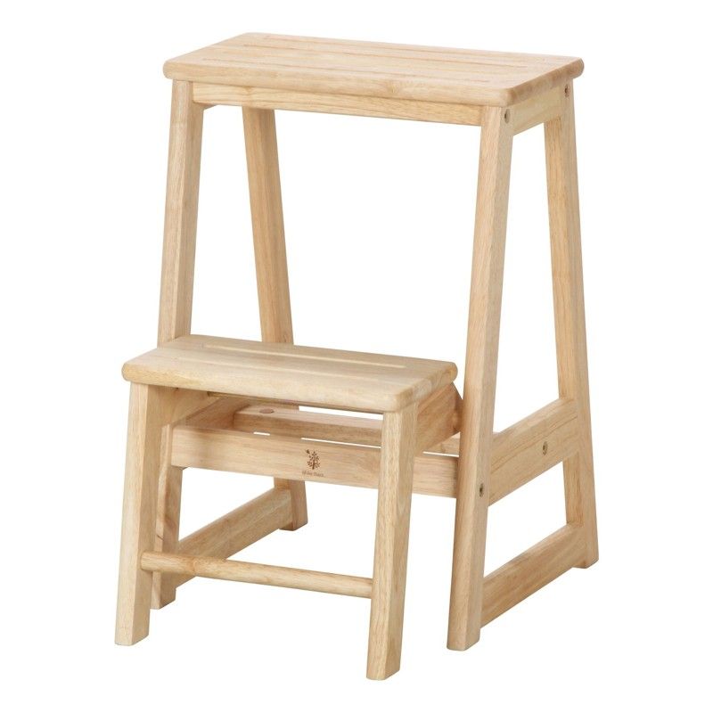 脚立 踏み台 高さ55cm 木製 天然木 2段 ステップ台 スツール シンプル 完成品 おしゃれ 北欧 ナチュラル ステップラダー ID015